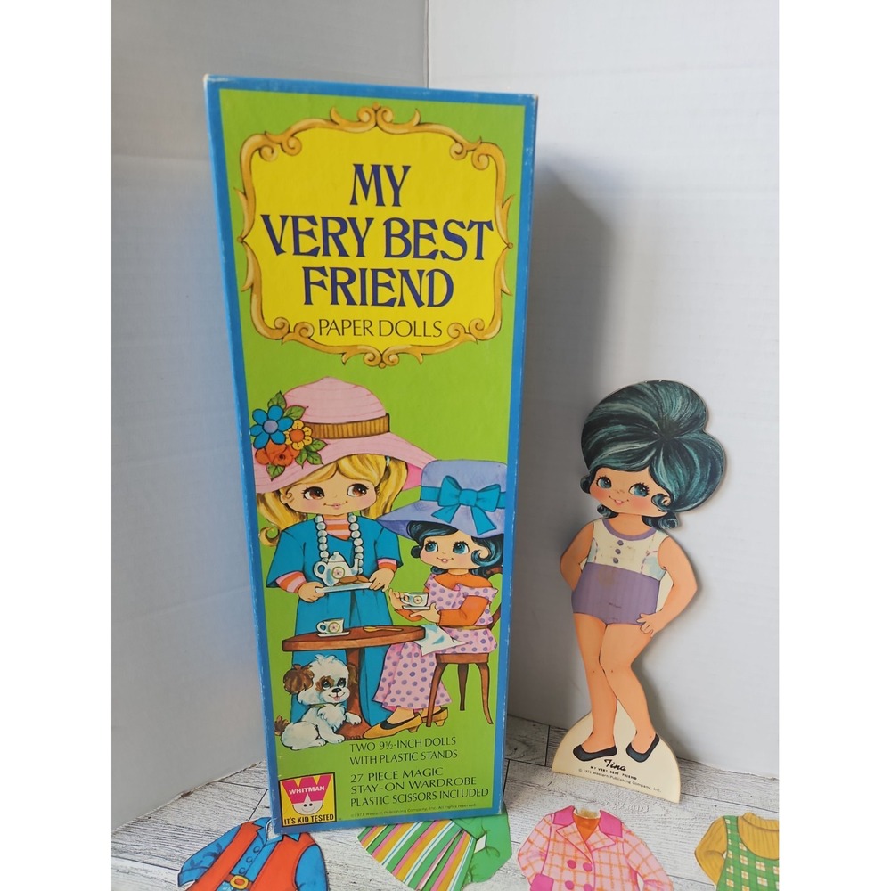 1971 Whitman Paper Dolls My Very Best Friend Clothes & Original Box Kitsch